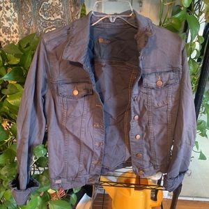 Overdyed Distressed Denim Jacket